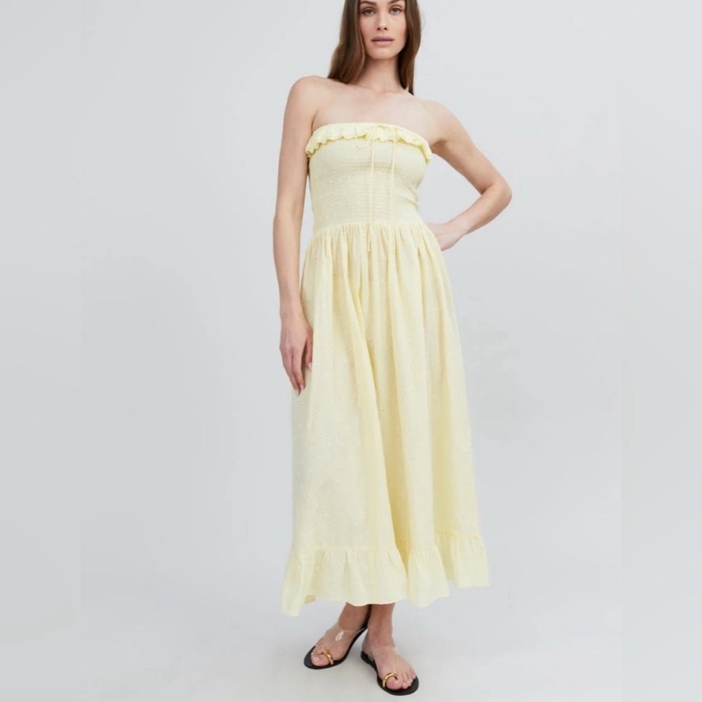 Solid and striped Nicole dress in yellow